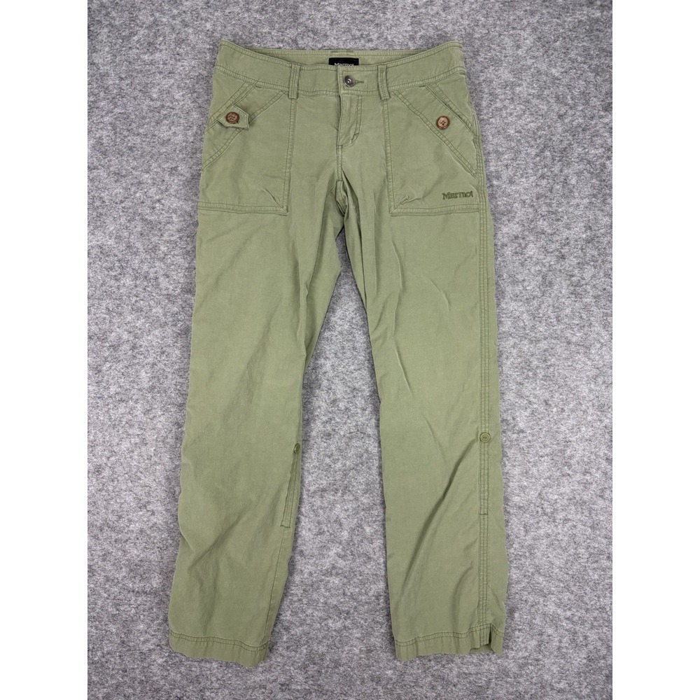 Marmot Hiking Pants Women's Size 8 Army Green Lightweight Outdoor Convertible